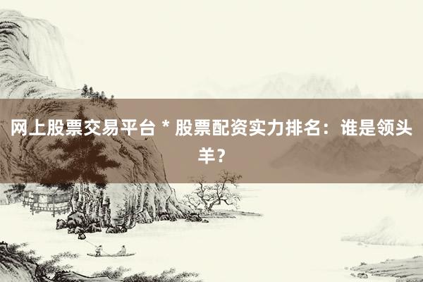 网上股票交易平台 * 股票配资实力排名：谁是领头羊？