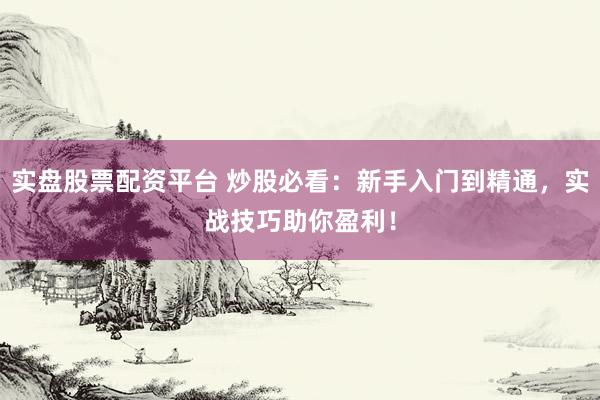 实盘股票配资平台 炒股必看：新手入门到精通，实战技巧助你盈利！