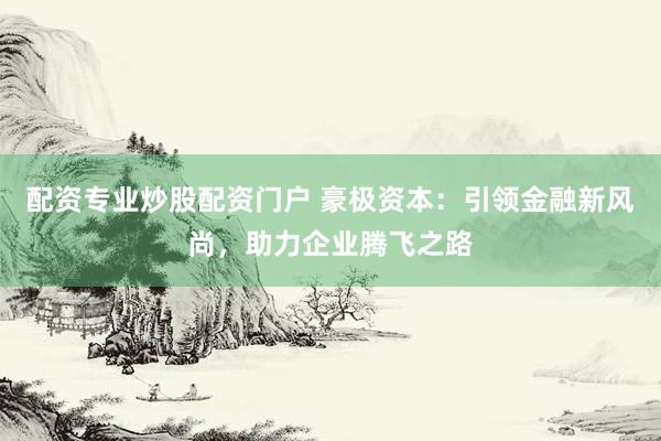 配资专业炒股配资门户 豪极资本：引领金融新风尚，助力企业腾飞之路