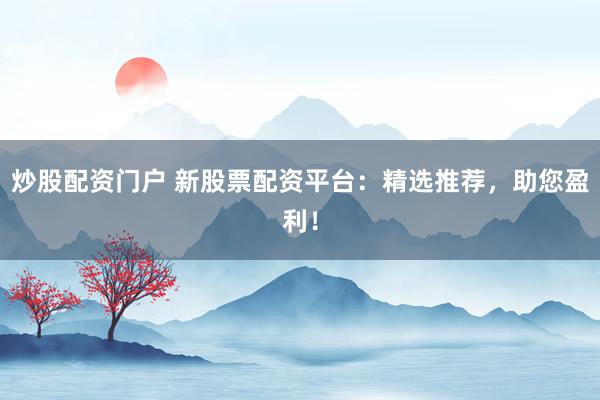 炒股配资门户 新股票配资平台：精选推荐，助您盈利！