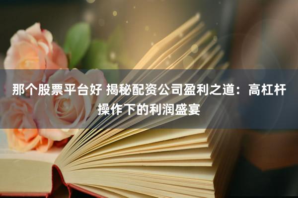 那个股票平台好 揭秘配资公司盈利之道：高杠杆操作下的利润盛宴