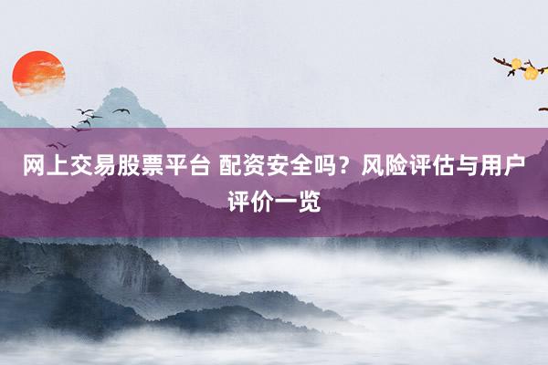 网上交易股票平台 配资安全吗？风险评估与用户评价一览