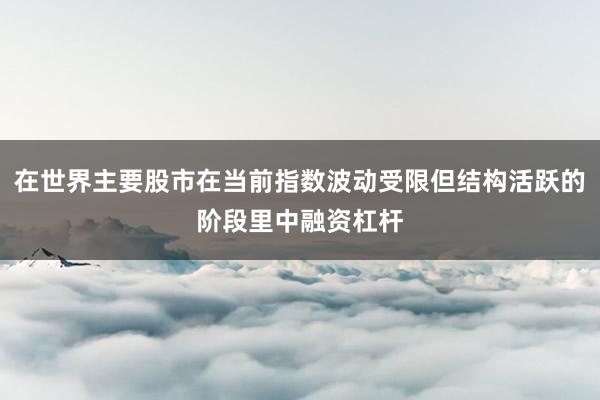 在世界主要股市在当前指数波动受限但结构活跃的阶段里中融资杠杆