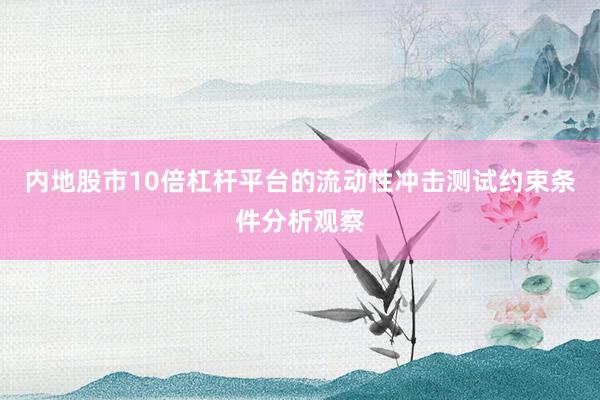 内地股市10倍杠杆平台的流动性冲击测试约束条件分析观察