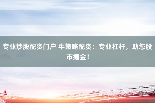 专业炒股配资门户 牛策略配资：专业杠杆，助您股市掘金！